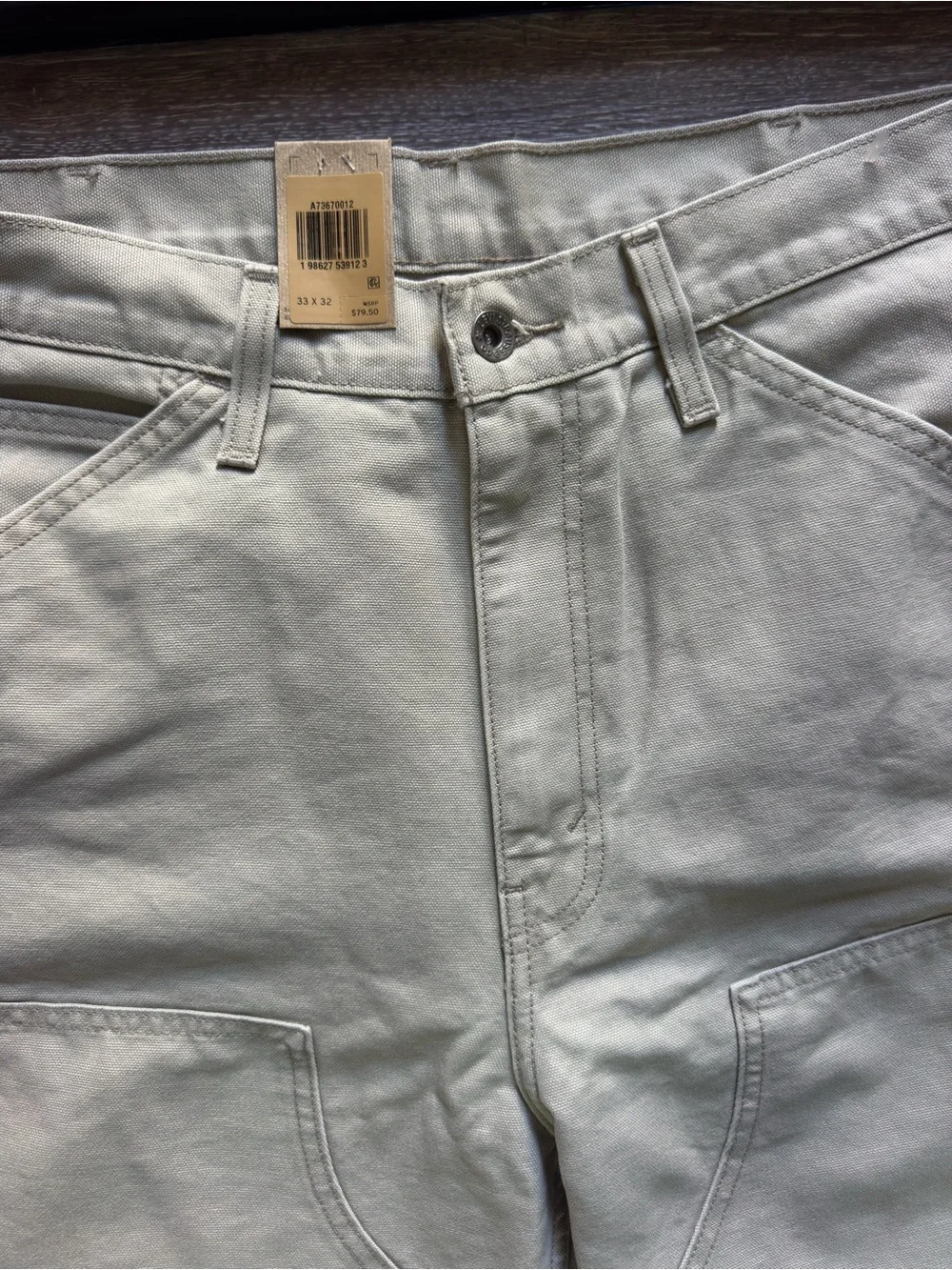 Levi's 568 Loose Carpenter Double Knee Pants Gray Men's  (33x32) NWT